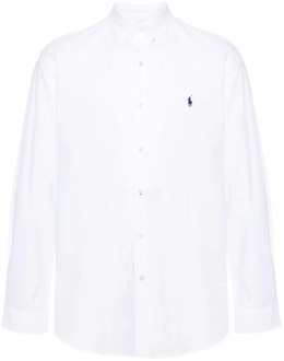 Ralph Lauren Witte Button-Down Overhemd met Handtekening Pony Polo Ralph Lauren , White , Heren - 2Xl,Xl,L