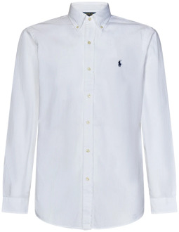 Ralph Lauren Witte Gestreepte Seersucker Katoenen Overhemd Ralph Lauren , White , Heren - L,M,S