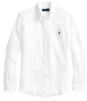 Ralph Lauren Witte Linnen Slim Fit Overhemd Polo Ralph Lauren , White , Heren - 2XL