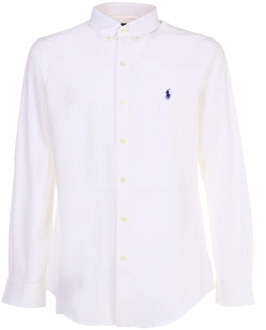 Ralph Lauren Witte Overhemd met Contrast Geborduurd Logo Polo Ralph Lauren , White , Heren - 2Xl,Xl,L,S,Xs