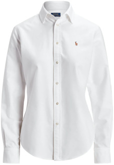 Ralph Lauren Witte Overhemd met Lange Mouwen en Knoopsluiting Ralph Lauren , White , Dames - L,M