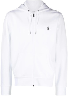 Ralph Lauren Witte Sweaters, Blijf modieus en comfortabel met deze Polo Ralph Lauren Zip Hoodie Ralph Lauren , Wit , Heren - XL