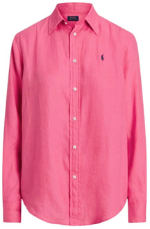 Ralph Lauren Woestijnroze Overhemd met Lange Mouwen Ralph Lauren , Pink , Dames - M,Xs