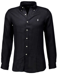 Ralph Lauren Zwart Linnen Overhemd Regular Fit Ralph Lauren , Black , Heren - Xl,L,M,S