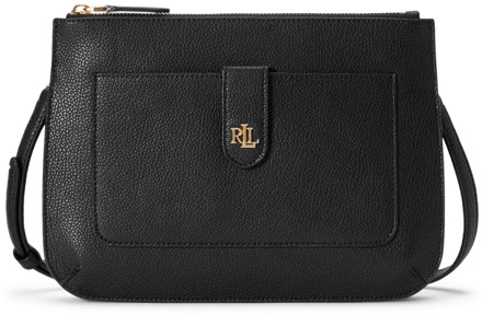 Ralph Lauren Zwarte dames crossbody tas met rits Ralph Lauren , Black , Dames - ONE Size