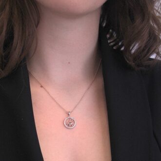 Ram Zodiac hangers - Roségoud en kristal - maat