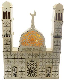Ramadan Countdown Kalender Diy Houten Eid Mubarak Ornament Lade Party Decor HX6D