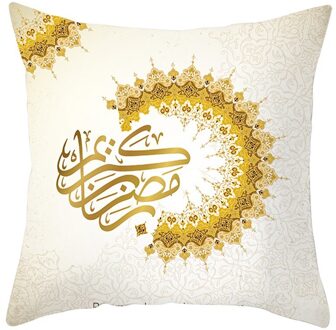 Ramadan Decoraties Thuis Islamitische Eid Mubarak Decor Sofa Sierkussen Gevallen Moslim Moskee Decoratieve Katoen Kussenhoes # W3