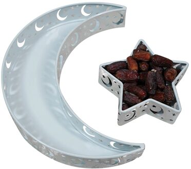 Ramadan Festival Lade Moslim Moon Star Tranditional Dienblad Dessertbord Keuken Items Dienbladen Decoratieve Luxe Lade G