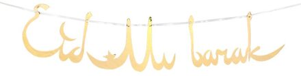 Ramadan Kareem Decoraties Rose Goud Eid Mubarak Banner Garland Decor Voor Thuis Eid Al-Fitr Opknoping Papier Vlaggen Bunting K03