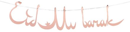 Ramadan Kareem Decoraties Rose Goud Eid Mubarak Banner Garland Decor Voor Thuis Eid Al-Fitr Opknoping Papier Vlaggen Bunting K04