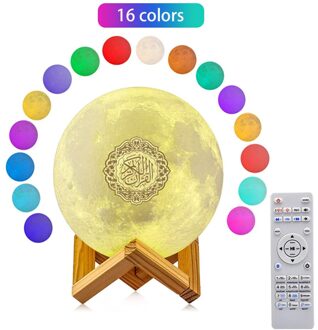 Ramadan Koran Speaker Coran Lamp Moslim Nachtlampje Met App Controle 3D Maan Lamp Met Afstandsbediening