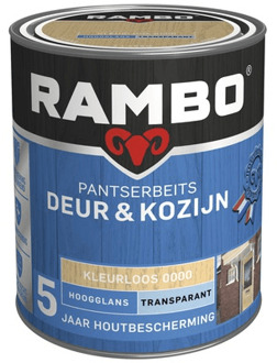 Rambo Deur & Kozijn pantserbeits hoogglans transparant teakhout 1204 750 ml