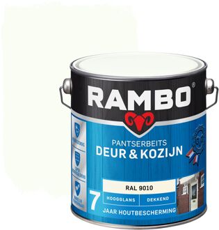 Rambo Pantserbeits Deur En Kozijn Dekkend Hoogglans Ral 9010 Zuiverwit 2,5l