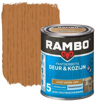 Rambo Pantserbeits Deur En Kozijn Transparant Hoogglans 1202 Lichteiken 0,75l