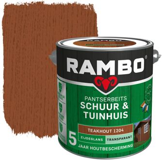 Rambo Pantserbeits Schuur En Tuinhuis Transparant Zijdeglans Teakhout 2,5l