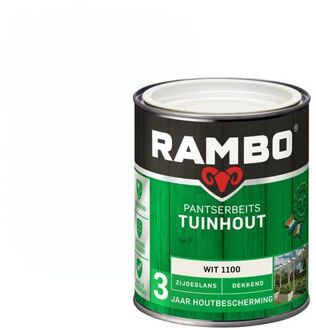 Rambo Pantserbeits Tuinhout Dekkend Zijdeglans 1100 Wit 0,75l