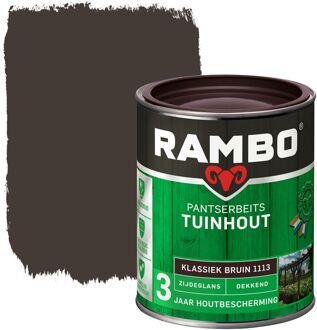 Rambo Pantserbeits Tuinhout Dekkend Zijdeglans 1113 Klassiekbruin 0,75l