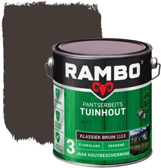 Rambo Pantserbeits Tuinhout Dekkend Zijdeglans 1113 Klassiekbruin 2,5l
