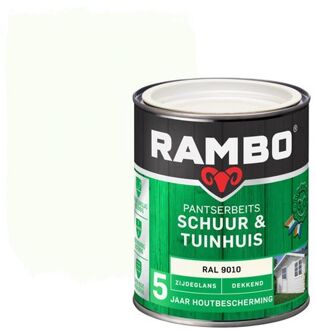 Rambo Schuur & Tuinhuis pantserbeits zijdeglans dekkend RAL 9010 750 ml