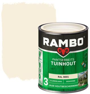 Rambo Tuinhout pantserbeits zijdeglans dekkend RAL 9001 750 ml