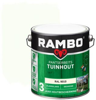 Rambo Tuinhout pantserbeits zijdeglans dekkend RAL 9010 2,5 l
