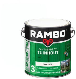 Rambo Tuinhout pantserbeits zijdeglans dekkend wit 1100 2,5 l
