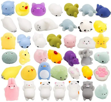 Ran 30 Pcs Cute Animal Mochi Squishy, Kawaii Mini Soft Squeeze Toy,Fidget Hand Toy for Kids Gift,Stress Relief,Decoration, 30