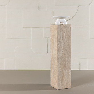 Rana houten decoratieve zuil beige - 95 x 23 cm