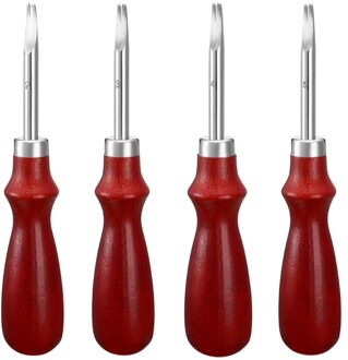 Rand Lederen Beveler Craft Keen Edge Beveler Snijden Beveling Leer Skiver Tool Diy 1.6Mm/1.4Mm/1.2mm/1.0Mm 4 Stuks