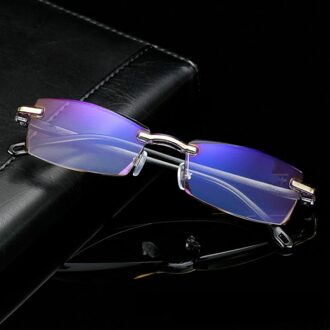 Randloze Leesbril Vrouwen En Mannen Transparant Blauw Licht Blokkeren Frameloze Computer Bril Anti-Blauwe Glazen Accessoires 100mate 1stk