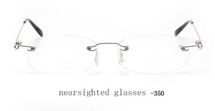 Randloze Metalen Frame Bijziend Glas Ultralight Boxed Kortzichtig Bijziendheid Bril Vrouwen Mannen-1.0 -1.5 -2 -2.5 -3 -3.5 -4 350