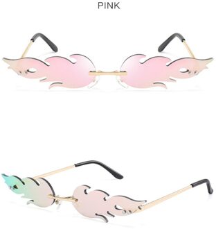 Randloze Wave Zonnebril Fire Flame Zonnebril Streetwear Auto Rijden Bril Trending Smalle Mode Uv 400 Brillen 3