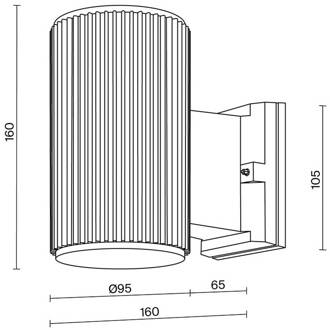 Rando buitenwandlamp, 1-lamps, wit