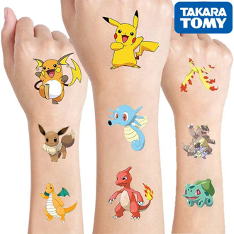 Random 1set Original Pokemon Creative Tattoo Children Stickers Pikachu Action Figure Cartoon Kids Girls Christmas Birthday Gifts