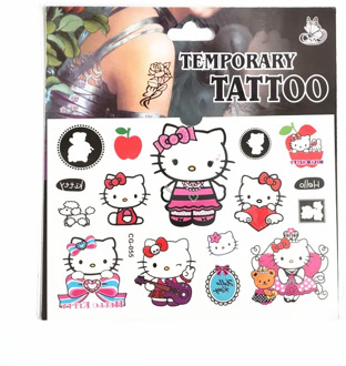 Random 2pcs hallo kitty cat Temporary Tattoo Sticker For Children Body Art Fake Flash Gift kitty tatoo cartoon kt kids girl Toys