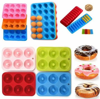 Random Color Cake Chocolate Silicone Mold Reusable Donut Making Mold Baking Pastry Round Shape DIY Decoration Tool
