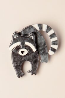 Randy raccoon broche Zwart/Wit