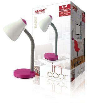 Ranex 6000.644 Babet - Bureaulamp - Fuchsia met wit - Max 25W - E27