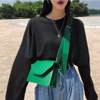 Ranhuang Aankomen Vrouwen Pu Lederen Schoudertassen Meisjes Korte Flap Vrouwen Casual Messenger Bags Crossbody Tassen groen