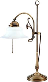 Ranke tafellamp Elisabeth messing, wit