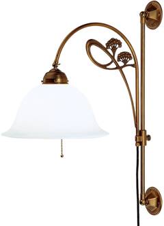 Ranke wandlamp Athen opaalwit, messing