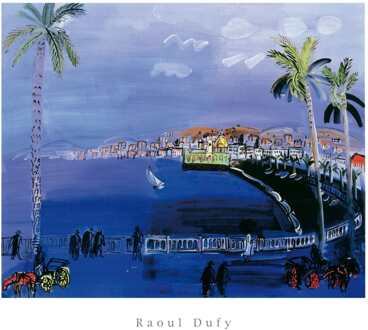 Raoul Dufy - Baie De Anges, Nice Kunstdruk 50x40cm