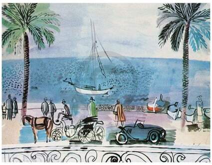 Raoul Dufy - Promenade A Nice Kunstdruk 80x60cm