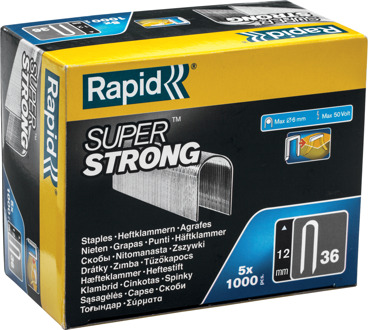 Rapid 36/12 mm Staples Super Strong | 5x1.000 Stuks - 5000511