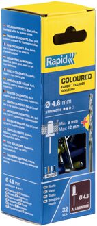 Rapid Automotive blindklinknagels Ø4,8 x 16 mm, 32 stuks + boor - 5000404 - 5000404