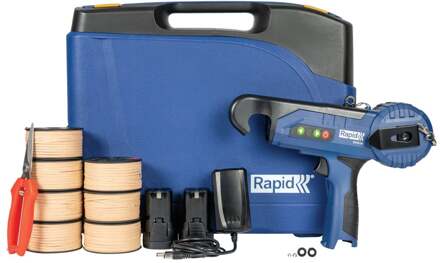 Rapid BHX50 Accubindmachine | 14,4V | 2 x 2,5 Ah accu + snellader | Incl. 8 spoelen met binddraad | In koffer 5001596