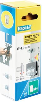 Rapid Blindklinkmoeren M4, 20 stuks + boor - 5000671 - 5000671