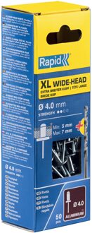 Rapid blindklinknagel XL 4.0x10mm incl. boortje (50st)