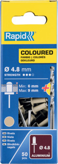 Rapid Blindklinknagels Gebroken Wit | Ø4,8 x 12 mm | Incl. Boor | 50 Stuks - 5001469